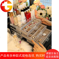 少女心亚克力首饰盒简约饰品耳环口红格收纳盒子手表耳钉整理托盘