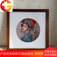 挂墙圆形卡纸直径28 30 35 40 50cm字画宣纸书法实木手工装裱画框