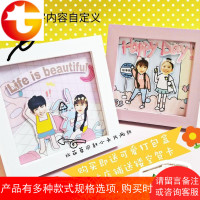 meetnov15情侣手绘卡通立体相框DIY闺蜜生日礼物手绘小红书同款