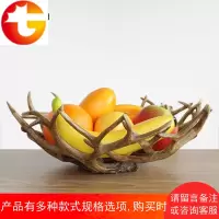个性鹿角水果盘摆件美式家居装饰品创意酒架客厅酒柜茶几实用摆设