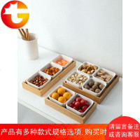日式分格零食坚果盘创意陶瓷点心糖果盒现代点心拼盘方碟客厅家用