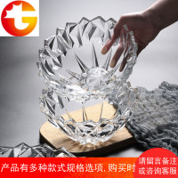 欧式水晶玻璃水果盘 现代客厅创意家用茶几糖果盒大号果篮沙拉碗