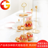 欧式三层架子蛋糕客厅干果盘糖果盘陶瓷水果盘点心架多层创意果盆