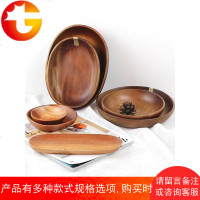 菜盘子家用创意木盘子原木点心盘碟果盘小吃碟子菜盘木健康餐具