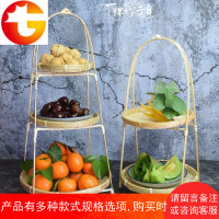 茶几多层水果盘家用中式竹编零食糖果禅意茶点心篮创意餐具糕点架