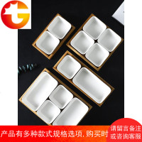 日式分格盘子水果盘子陶瓷干果盘客厅水果拼盘糖果零食点心小吃盘