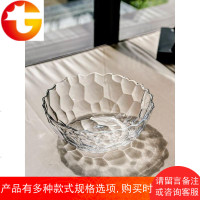 家用玻璃果斗创意客厅摆件欧式大号水果盘果篮干果盘透明玻璃碗
