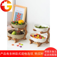 北欧水果盘创意客厅茶几果篮家用零食糖年货盘简约陶瓷双层干果盘