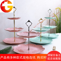 三层水果盘多层糖果零食盘客厅茶几创意家用欧式陶瓷下午茶点心架