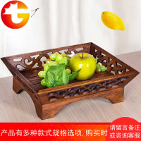 中式客厅创意实木果盘茶几糖果木质干果盘家用现代复古简约水果盘