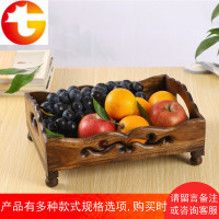 泰国创意实木果盘家用客厅东南亚茶几摆件木质复古中式简约水果盘