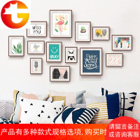 美式相框欧式13框组合装饰画照片墙摆台多用简约现代客厅挂墙QAF