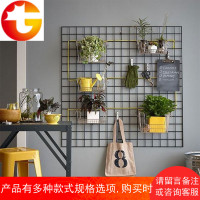 ins 铁艺网格照片墙定制客厅置物架个性背景墙工作室简约相片装饰