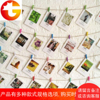 顺7挂相册的创意墙 组合 麻绳夹子夹照片的照片绳复古照片墙房间