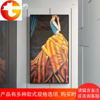 玄关装饰画现代抽象艺术过道挂画服装店人物油画北欧轻奢客厅壁画