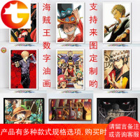 海贼王 diy数字油彩画索隆路飞娜美罗宾女帝山治鹰眼明哥数字油画