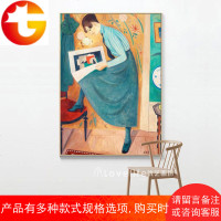 纳尔·乔林蓝裙少女 现代画设计师抽象画挂画餐厅油画装饰画