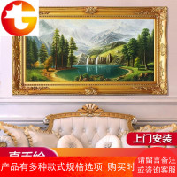 纯手绘欧式山水风景油画客厅壁画沙发背景墙装饰画玄关挂画聚宝盆