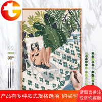 diy数字油彩画抽象上色画现代客厅手工自绘涂画填充涂色 数字油画