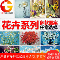 diy数字油画植物花卉手绘填充减压涂色油彩画客厅卧室装饰画