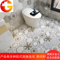 厨房地板贴纸防水耐磨自粘复古瓷砖仿古砖地砖翻新客厅地面墙贴画