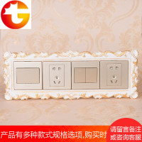 欧式树脂开关贴四联86型四开插座装饰保护套北欧轻奢风家居墙壁贴