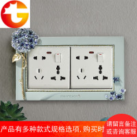 创意开关贴欧式简约树脂开关装饰框86型双位插座套客厅壁饰 邮