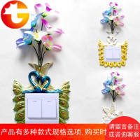 插花开关贴 墙贴保护套欧式壁饰创意树脂插座贴装饰房间客厅 邮