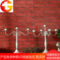 美式酒店婚庆西餐厅烛光晚餐蜡烛台 餐桌摆件 一三五头铁艺烛台