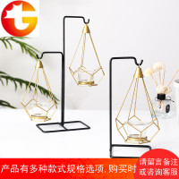 北欧风轻奢金色吊篮香薰蜡烛台浪漫婚庆装饰摆件烛光晚餐求婚道具