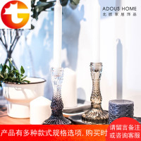 蜡烛台欧式婚庆装饰浪漫水晶烛光晚餐摆件道具家用复古玻璃油灯