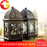 摩洛哥 欧式复古铁艺蜡烛台结婚客厅摆件 装饰品创意烛光晚餐装饰