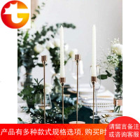 欧式金色烛台 烛光晚餐道具北欧ins风电镀蜡烛台浪漫婚庆装饰摆件