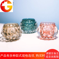 ins北欧小圆玻璃烛台创意家居卧室房间装饰品摆件拍摄道具蜡烛台