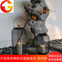 新中式欧式户外铁艺烛台摆件蜡烛摆件烛台酒店会所庭院样板房风灯