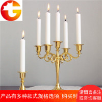 欧式复古经典流行黄金色单头三头五头烛台摆件浪漫婚庆餐桌装饰品