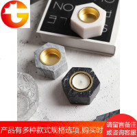 态生活 北欧ins烛台天然大理石烛台桌面浪漫西餐香薰蜡烛装饰摆件