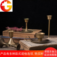 西洋vintage 古董复古做旧烛台花艺美食静物摄影道具黄铜金属摆件