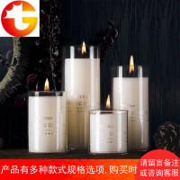 蜡烛杯玻璃烛台烛光晚餐浪漫情人节酒店婚庆家居欧式摆件圆柱蜡烛