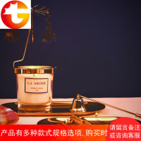 LA梦幻旋转蜡烛香薰烛台欧式铁艺浪漫复古摆件走马灯旋转烛台
