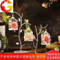 玫瑰花烛台创意欧式铁艺西餐烛光晚餐餐桌家用装饰摆件蜡烛台浪漫