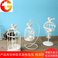 zakka杂货 欧式铁艺烛台镂空鸟笼蝴蝶烛台 创意家居礼品拍摄道具