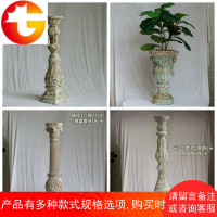 欧式落地烛台古董样罗马柱花盆别墅家居装饰户外婚礼摆件橱窗陈列