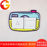 卡通相机木质立体开关贴开关套开关保护套双排插座开关套卧室客厅