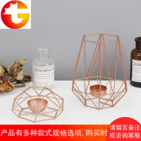 ins北欧几何铁艺烛台创意家居卧室房间装饰品摆件拍摄道具蜡烛台