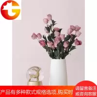[]简约工艺品摆件婚庆创意波浪口横条纹素烧陶瓷花瓶