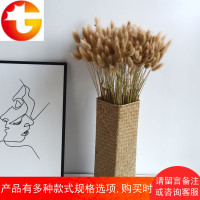 北欧海草编织花瓶藤编竹编客厅插花干花花瓶花器花盆花篮田园复古