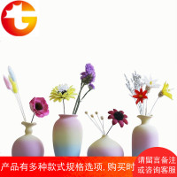 彩虹小花器餐桌陶瓷客厅电视柜博古架插花摆件陶罐干花带花瓶套装