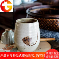 景德镇多肉花盆粗陶手绘古典复古茶室绿植陶瓷花盆花器中国风意境