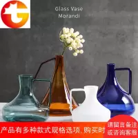 莫兰迪色北欧花瓶摆件玻璃瓶透明小号插花花器ins客厅简约创意